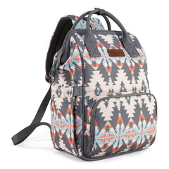 Wrangler Callie diaper bag backpack with stroller straps for hands-free outings.