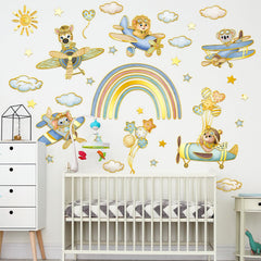 Clouds and stars accents from Wrdpyrmnis create a dreamy nursery atmosphere with safe vinyl.