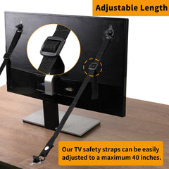 WRICHEAR TV strap adhesive close-up demonstrates strong hold for safety.