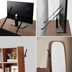 WRICHEAR TV strap mounted setup demonstrates secure wall anchoring for large TVs.