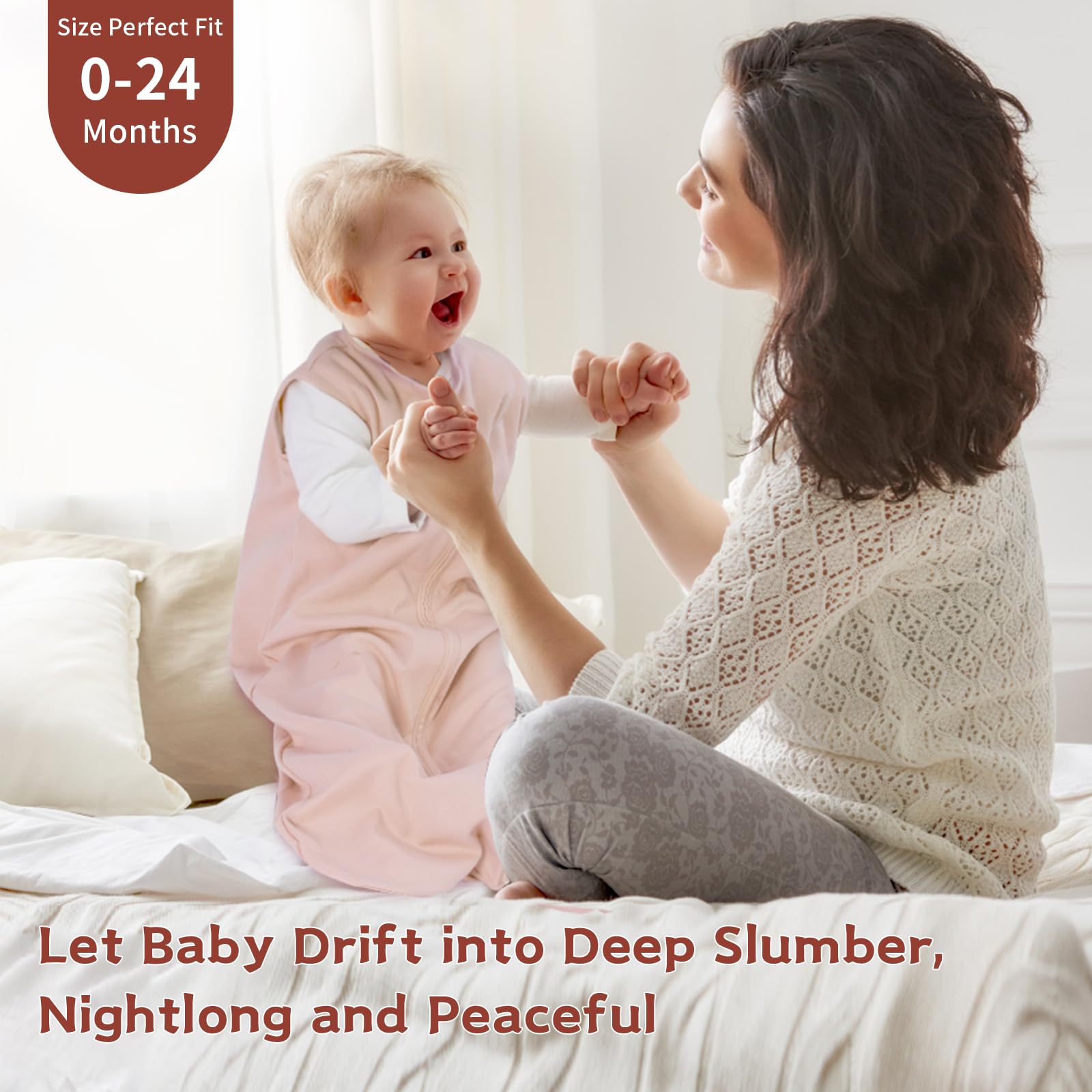 Wrrernsin baby sleep sack size guide shows growth-ready options.