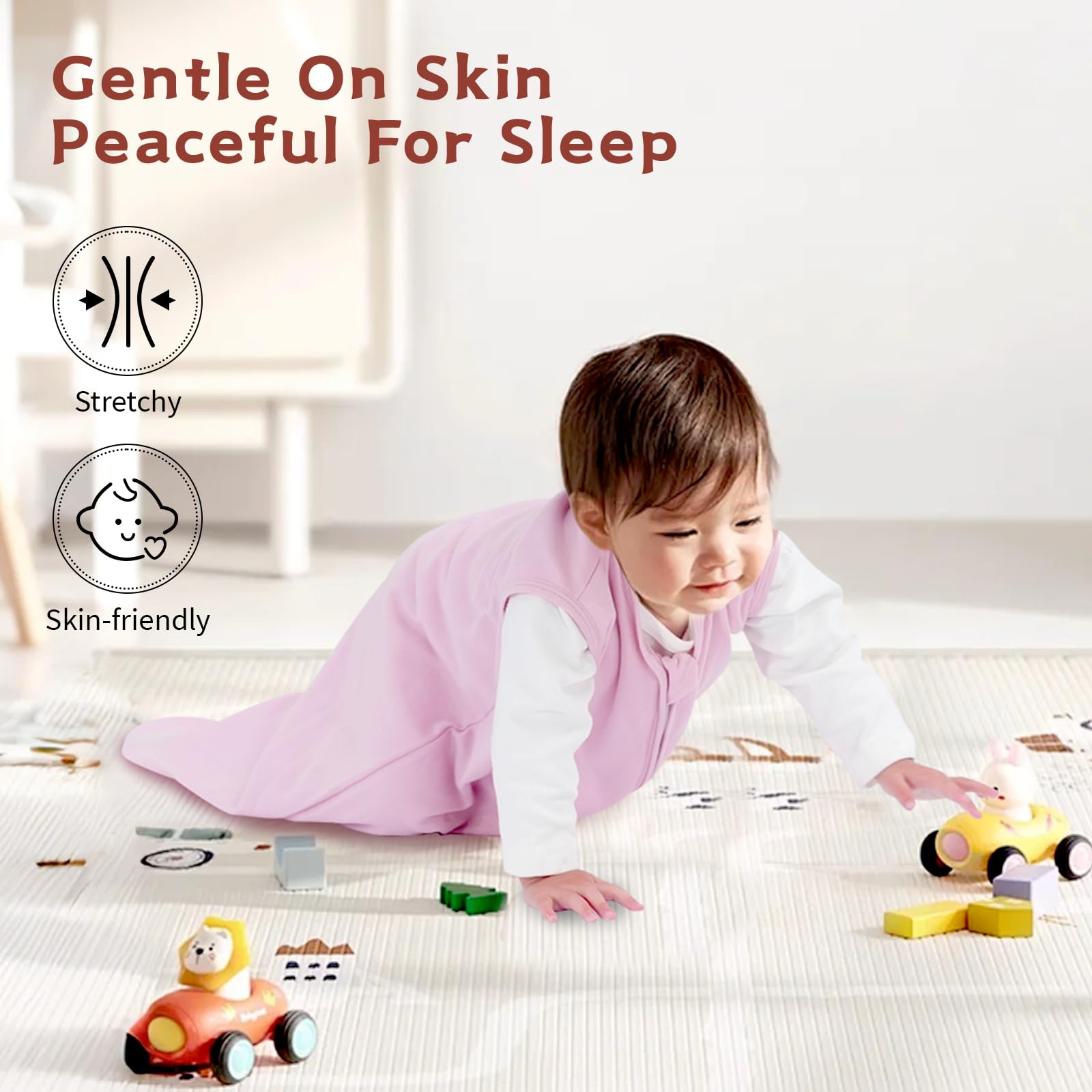 Wrrernsin sleep sack wide bottom offers extra legroom for babies.