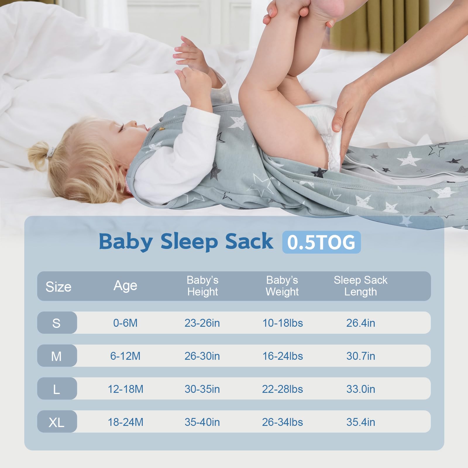 Wrrernsin sleep sack safety-lock zipper keeps baby securely enclosed