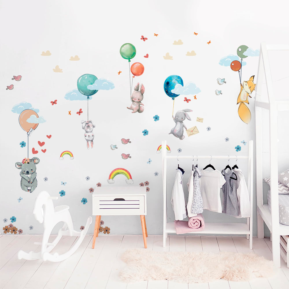 WS Wallpaper Lipastick butterflies and balloons wall decal for kids.