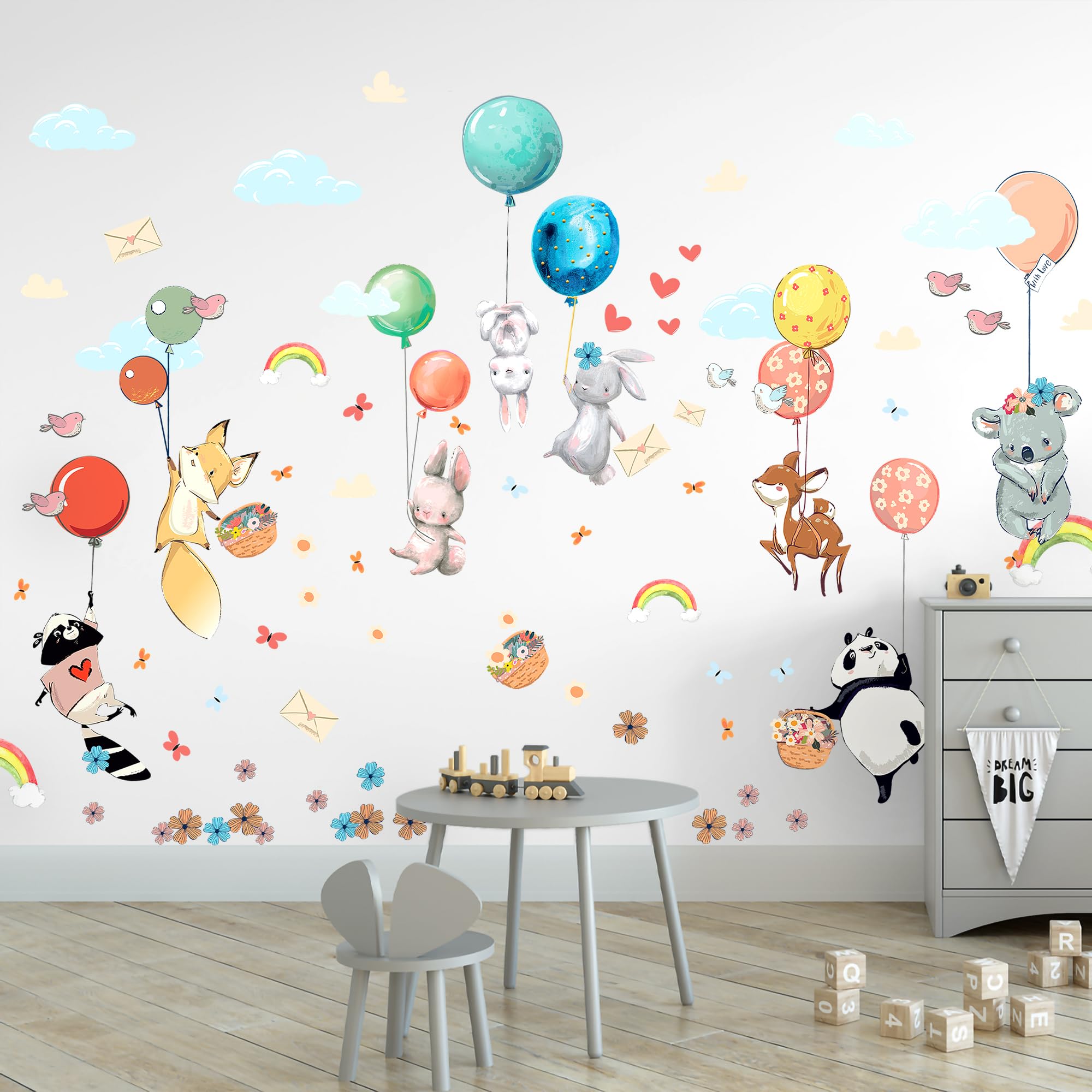 WS Wallpaper Lipastick hot air balloon wall decal for kids room decor and imagination.