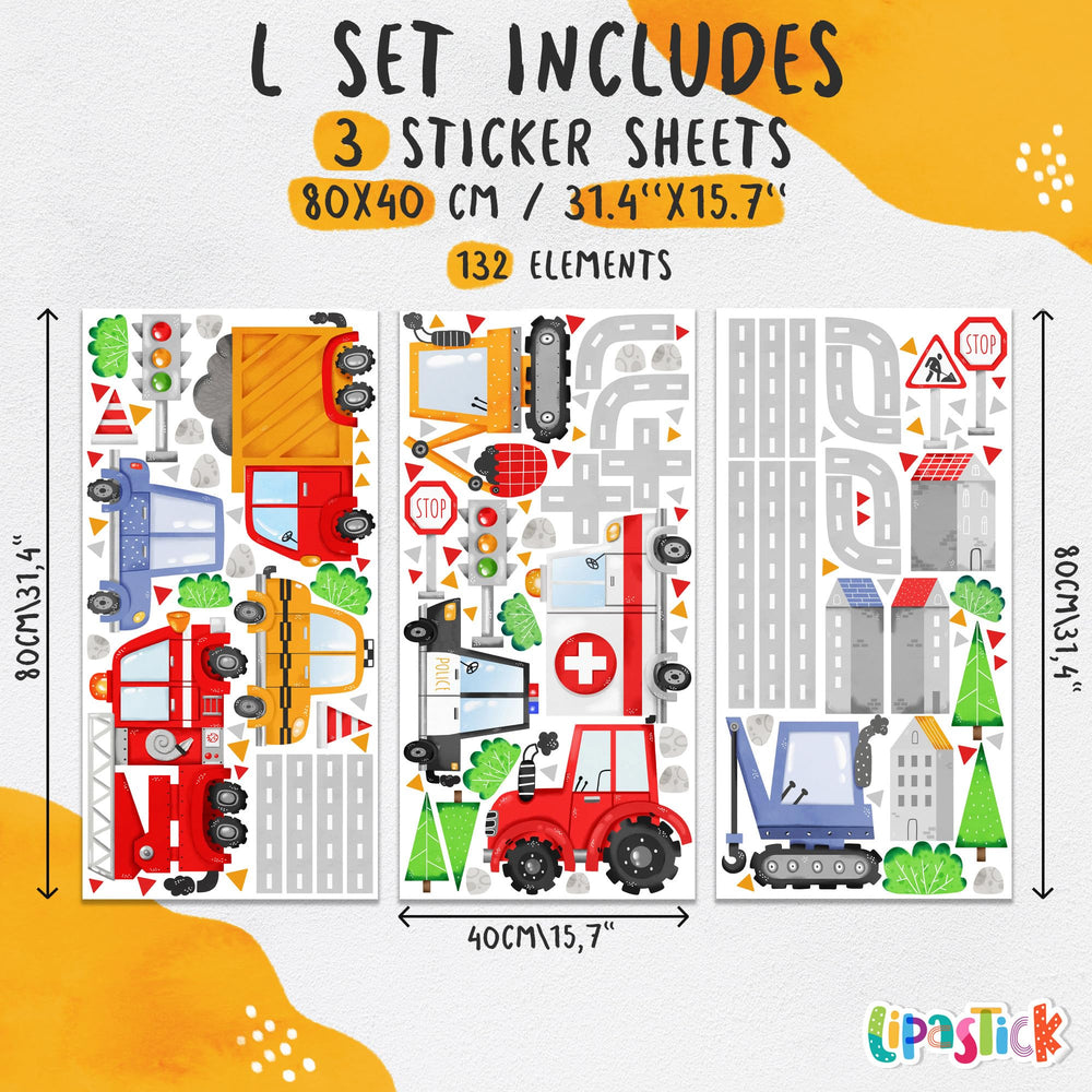 WS Wallpaper Lipastick police car wall decal enhances bedroom artwork and imagination.