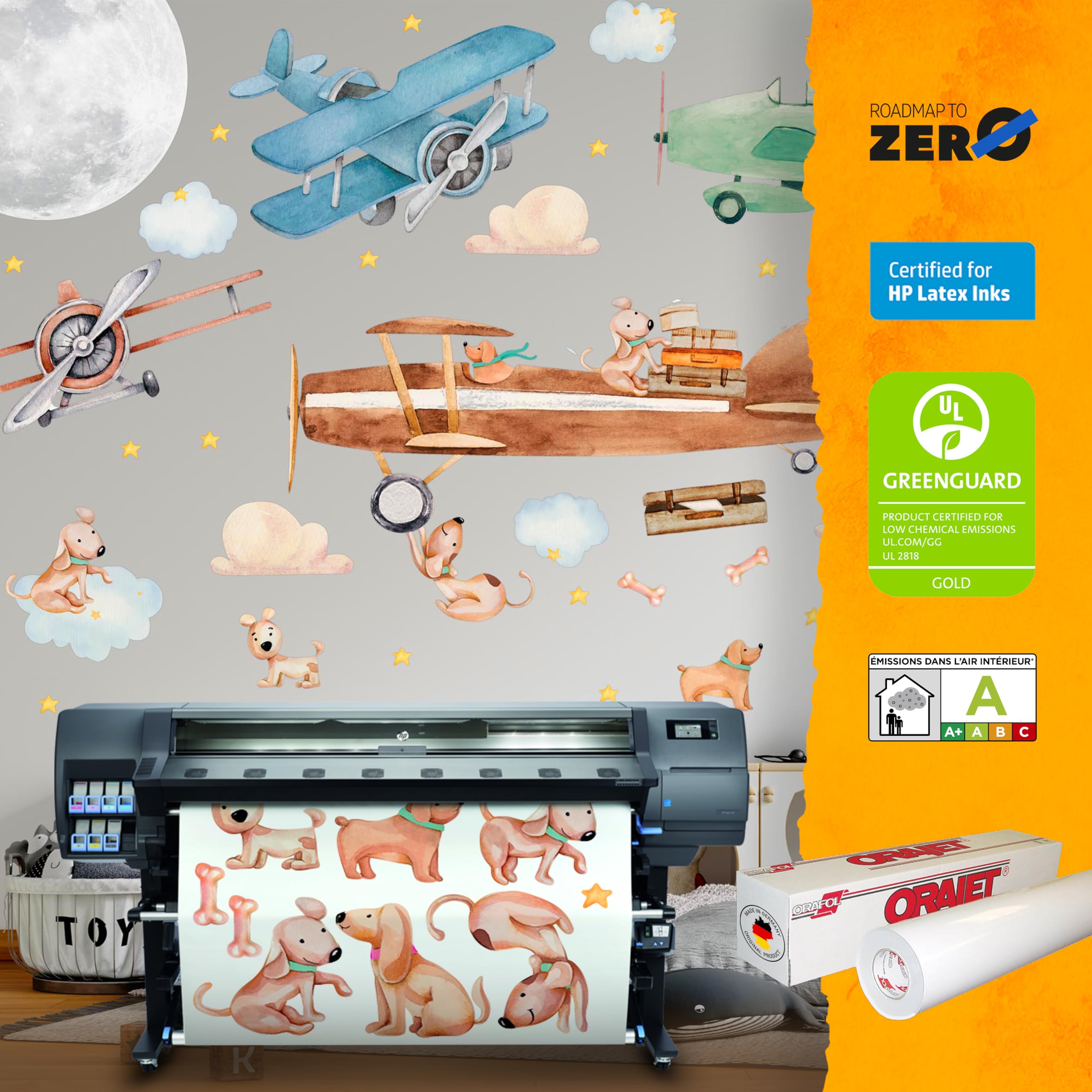 WS Wallpaper Lipastick tractor wall decal suits toddler rooms with friendly machines.