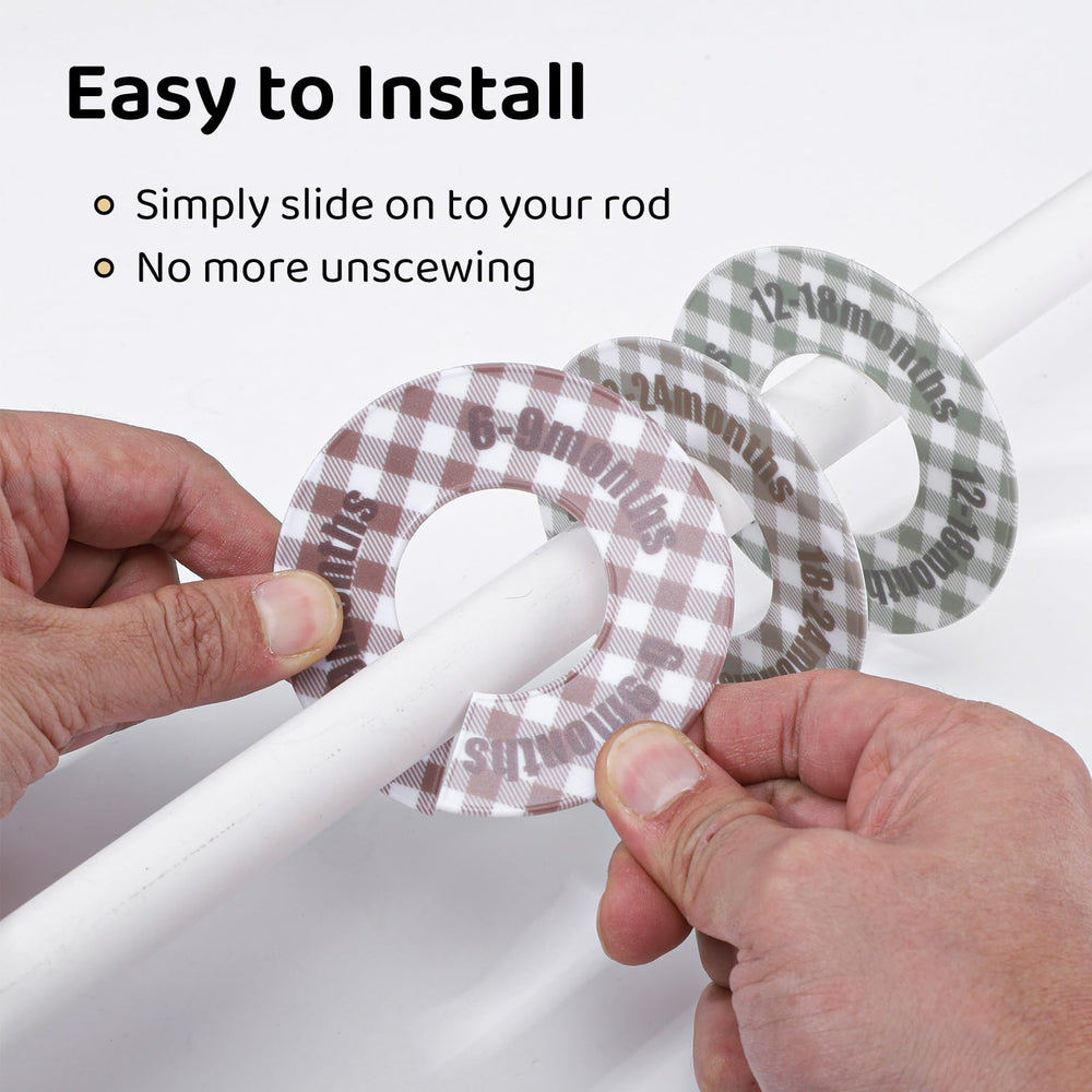 WSICSE 2T divider label completes a neatly organized nursery closet.