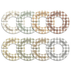 WSICSE baby closet dividers, round design, eight styles for organized outfits.