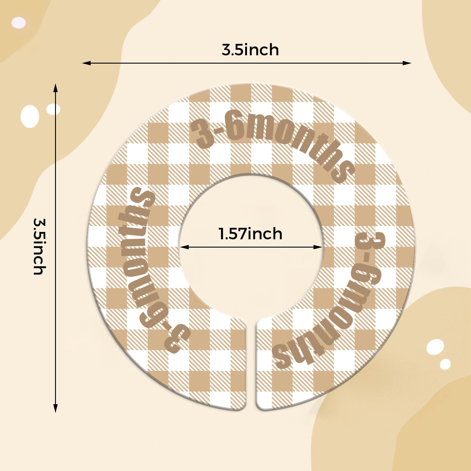 WSICSE newborn to 0-3m divider label for quick closet planning on a 1.5-inch rod.