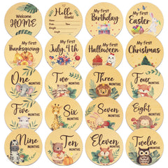 WSICSE baby milestone cards with Hello World design for first-year photos
