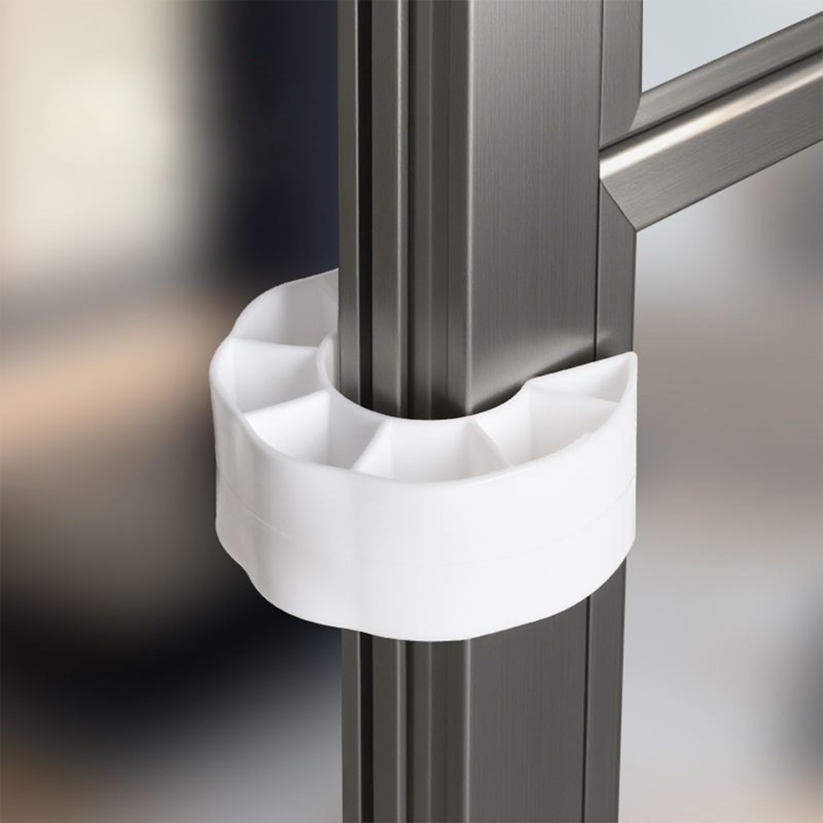 WSIWZAI large door stop pinch guard white hangs on the handle when not used.