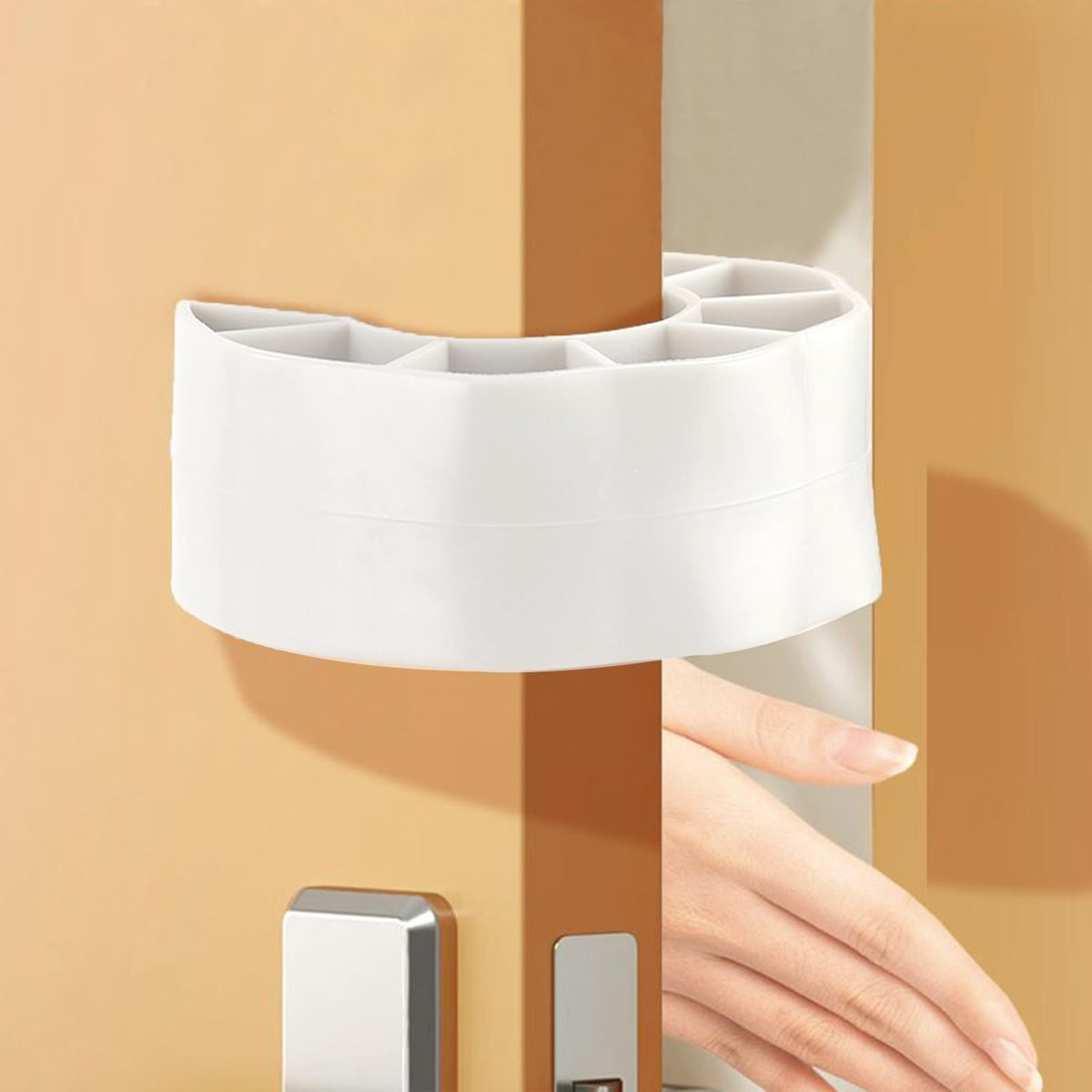 WSIWZAI large door stop pinch guard white side clip prevents pinching.