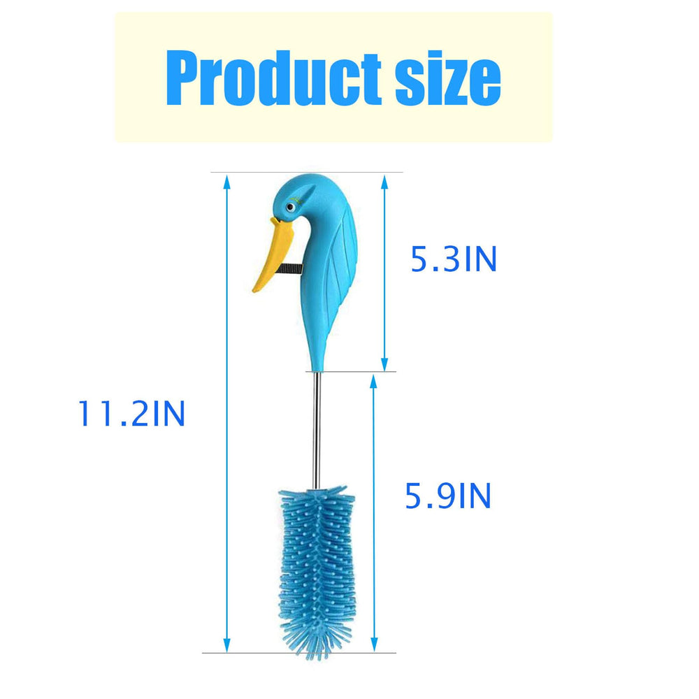 WSOQYEO small-opening bottle brush semi-automatic blue ideal for narrow necks.