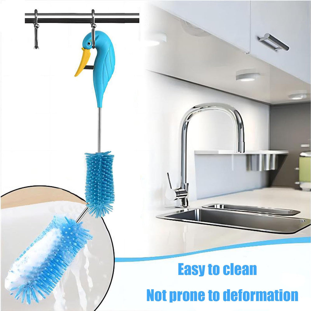 WSOQYEO sports bottle cleaner semi-automatic blue tackles thermoses and narrow openings.