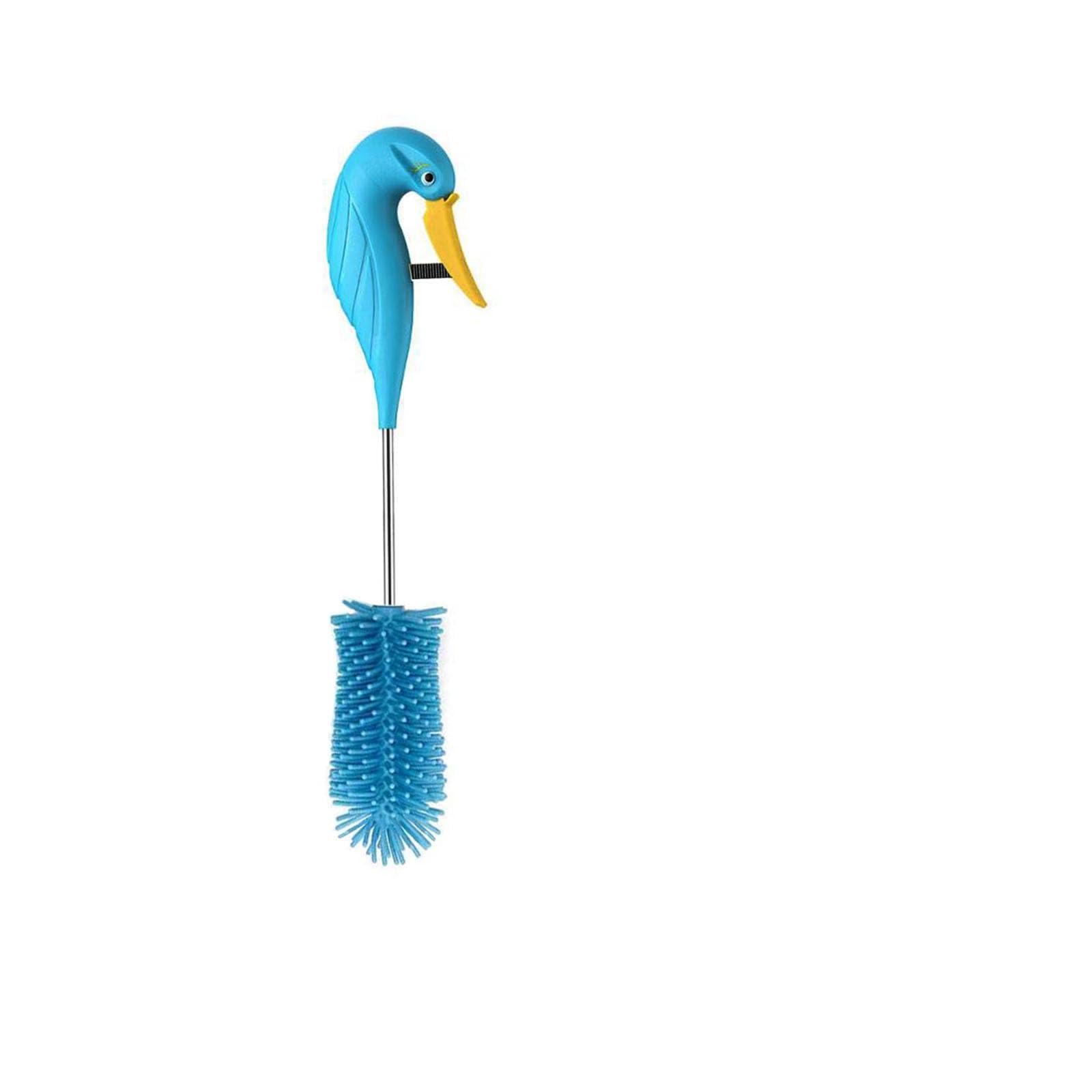 WSOQYEO water bottle cleaner semi-automatic blue reaches corners for a thorough clean.