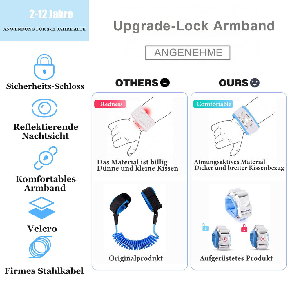 WSZCML Anti-Lost Wrist Link with child lock keeps little hands secure in crowds