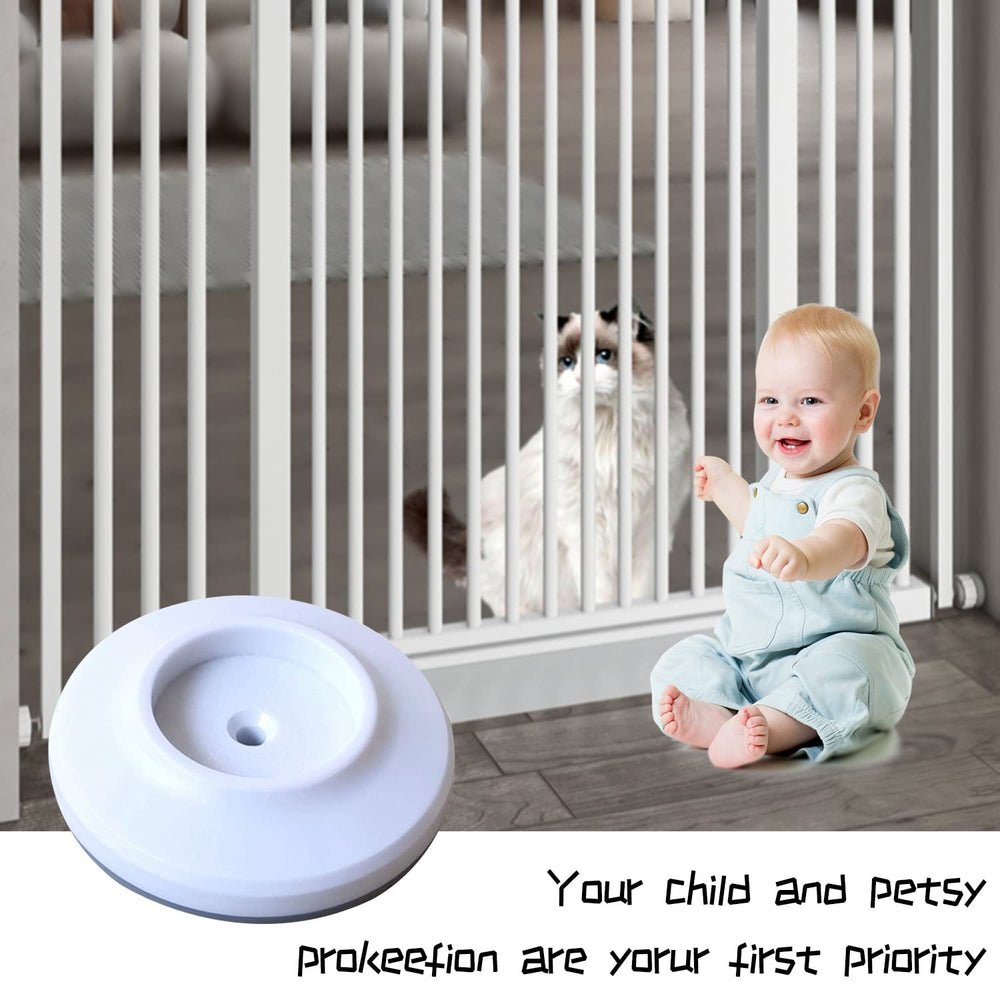 WUBAYI soft rubber backing prevents wall scuffs while gate presses.