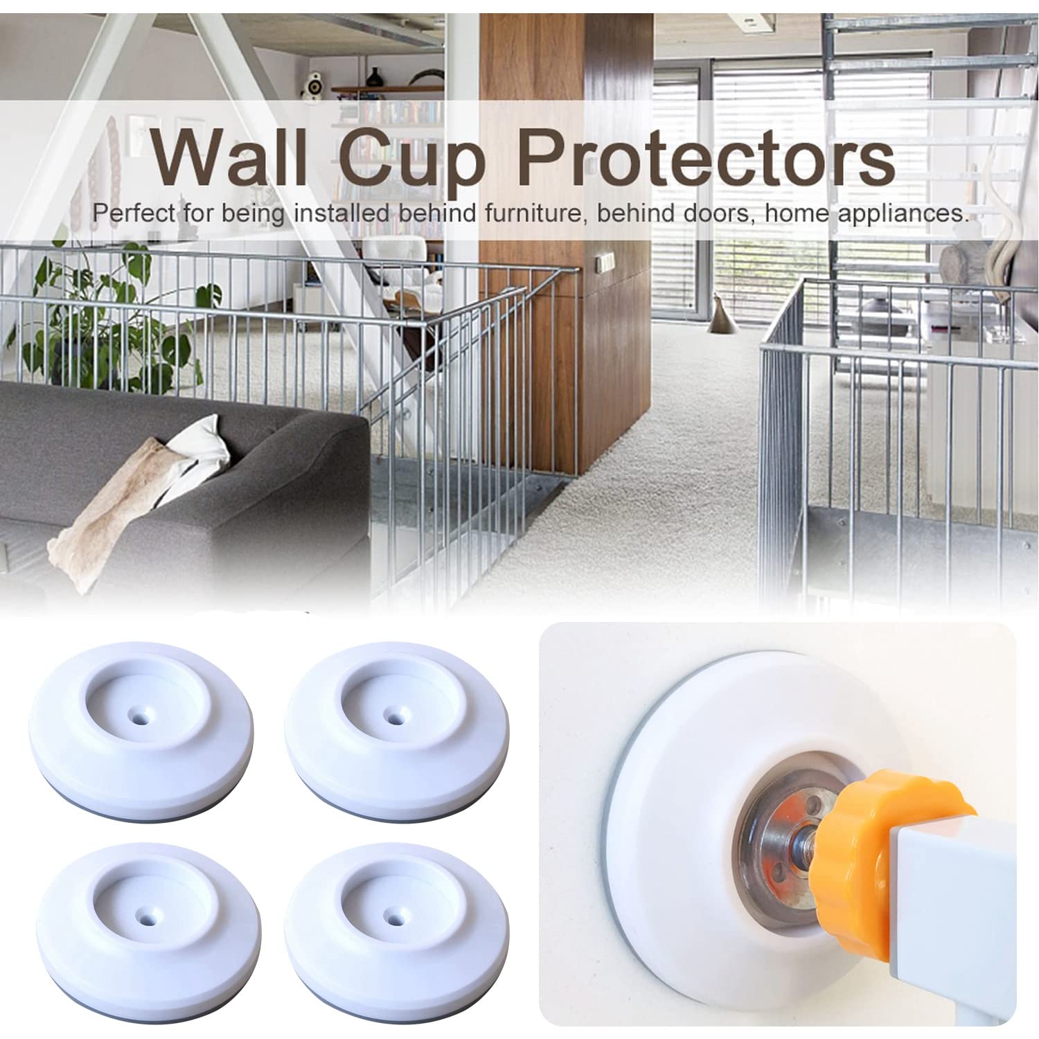WUBAYI wall protector on door frame preserves wall integrity.