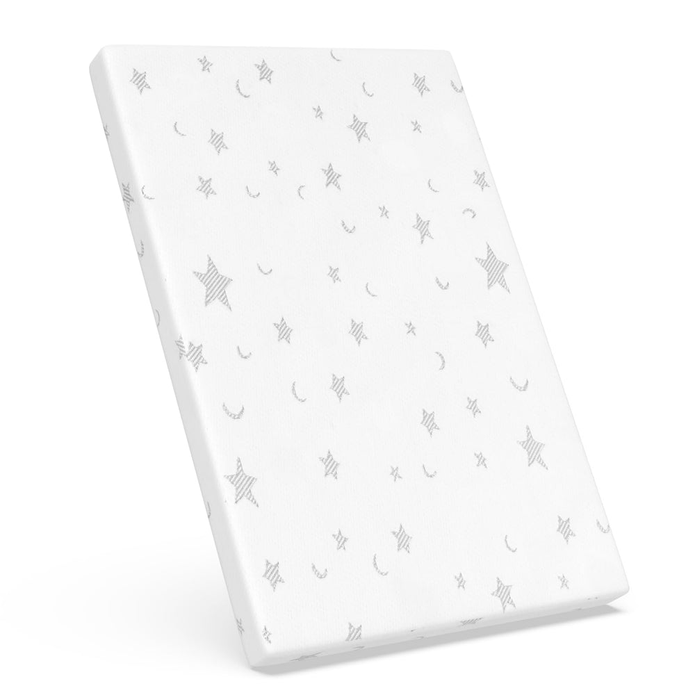 WUDIXU 38x26 size label on mattress pad, ensuring correct sizing for play yards