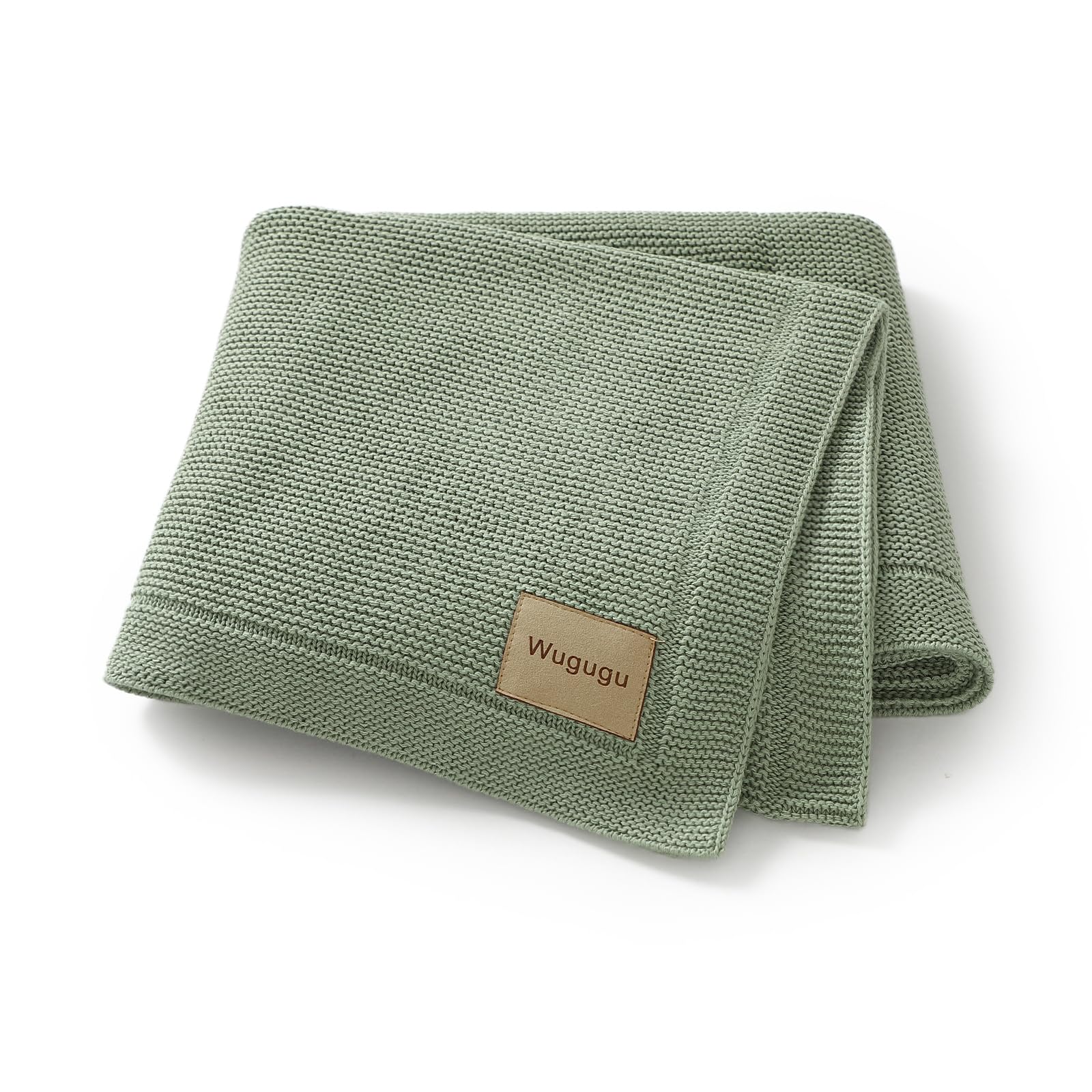 Wugugu baby blanket 30x40 knit close-up shows ultra-soft breathable cotton