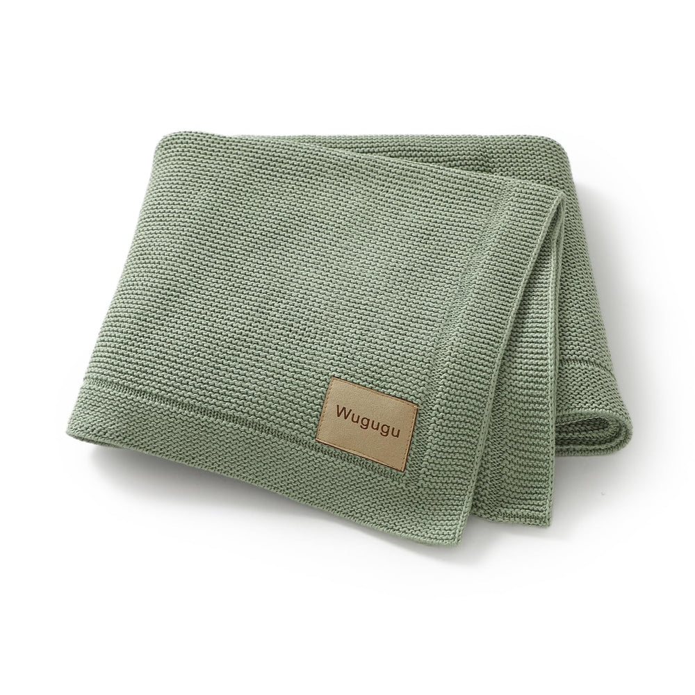 Wugugu baby blanket 30x40 knit close-up shows ultra-soft breathable cotton