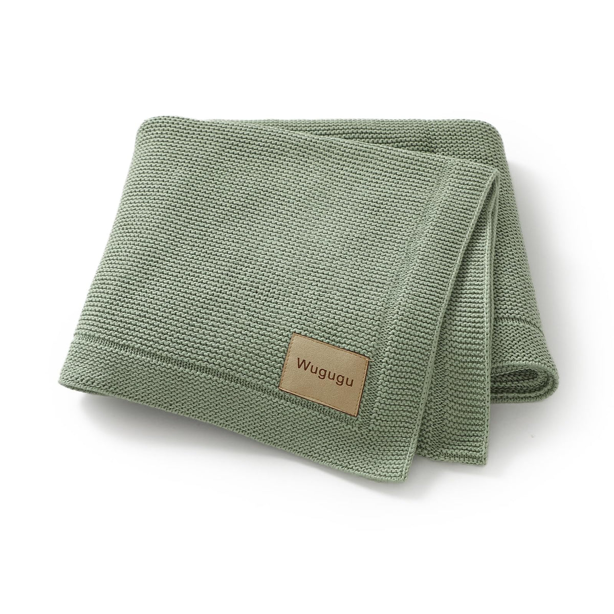 Wugugu baby blanket 30x40 knit close-up shows ultra-soft breathable cotton