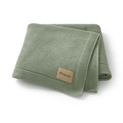 Wugugu baby blanket 30x40 knit close-up shows ultra-soft breathable cotton
