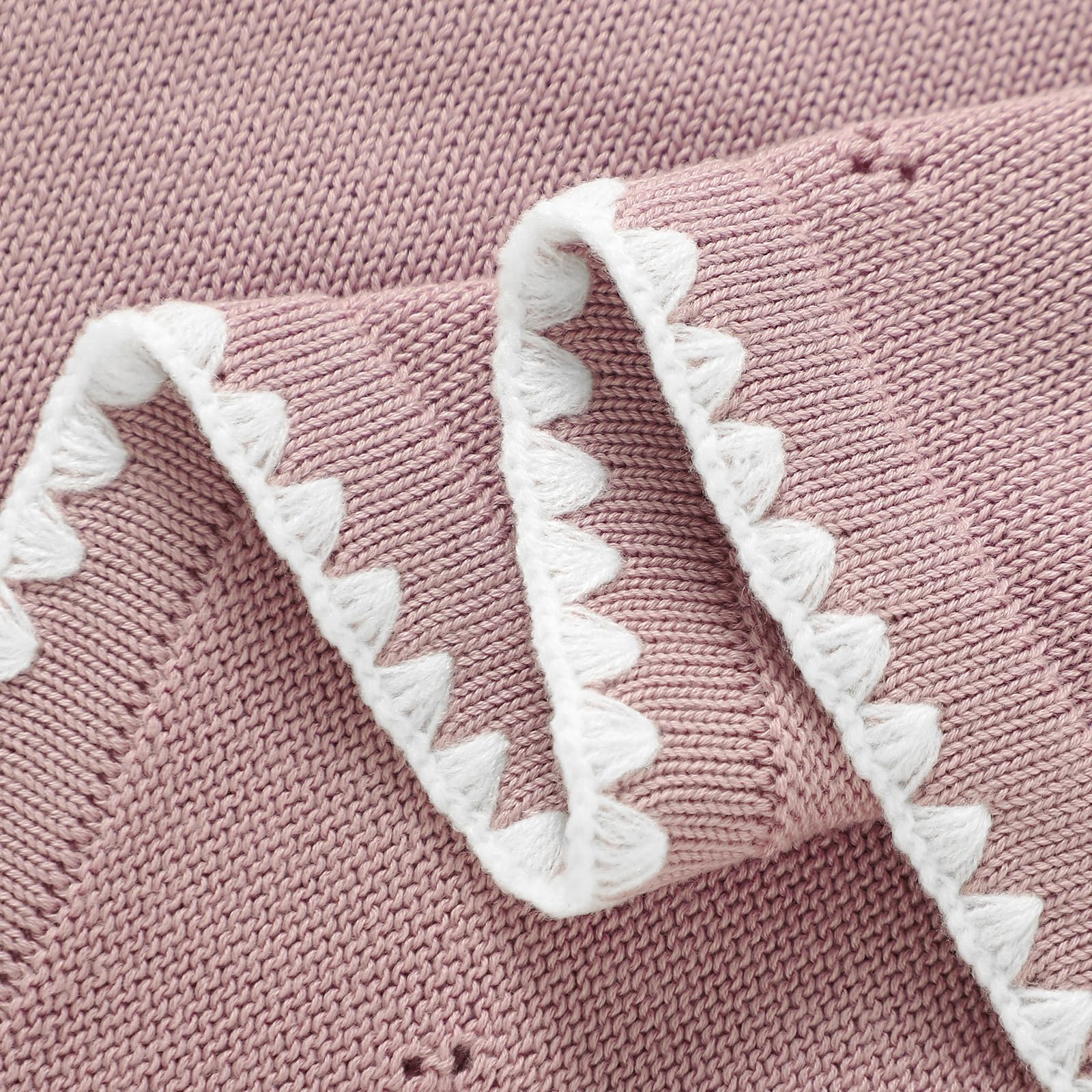 Wugugu breathable cotton knit blanket stays cool and comfortable
