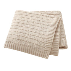 Wugugu baby receiving blanket in diamond knit provides soft warmth for newborns.