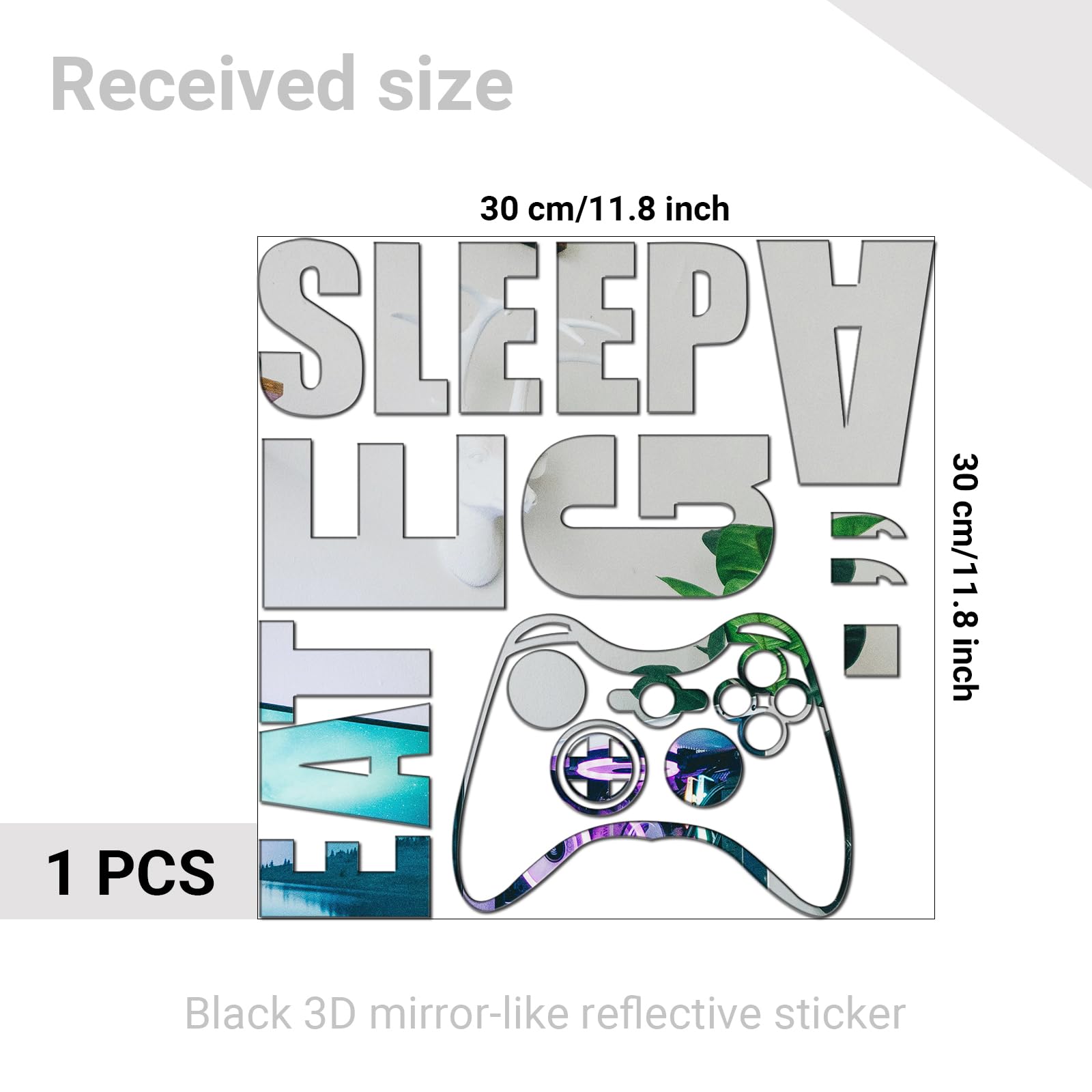 Wumuzai mirror decal provides reflective accents in a game room
