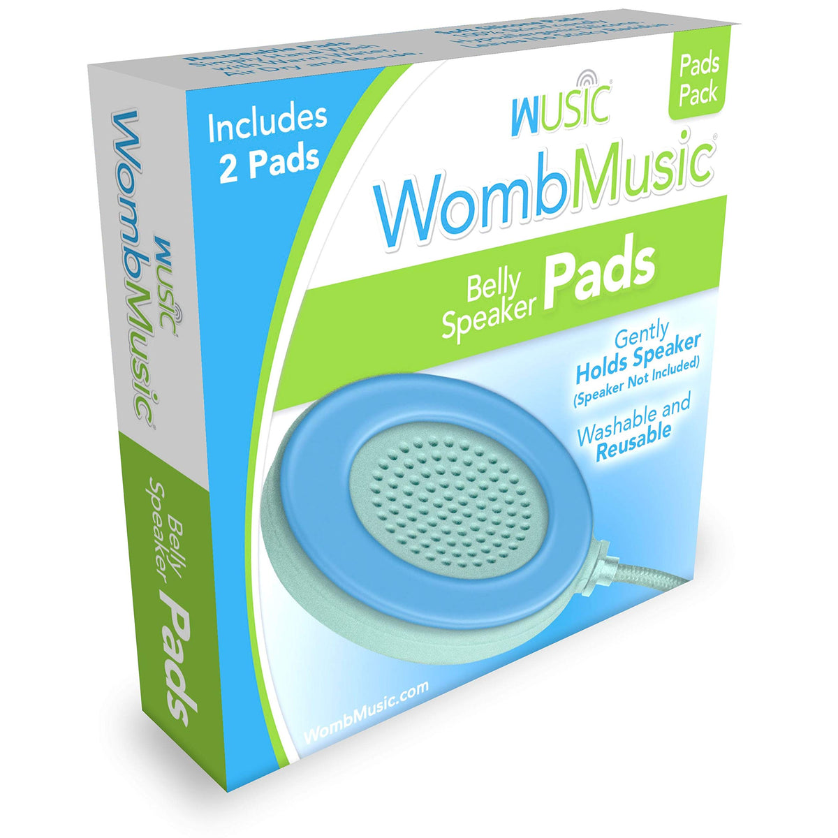 Wusic soft silicone gel replacement pad 2-pack for secure belly speaker attachment