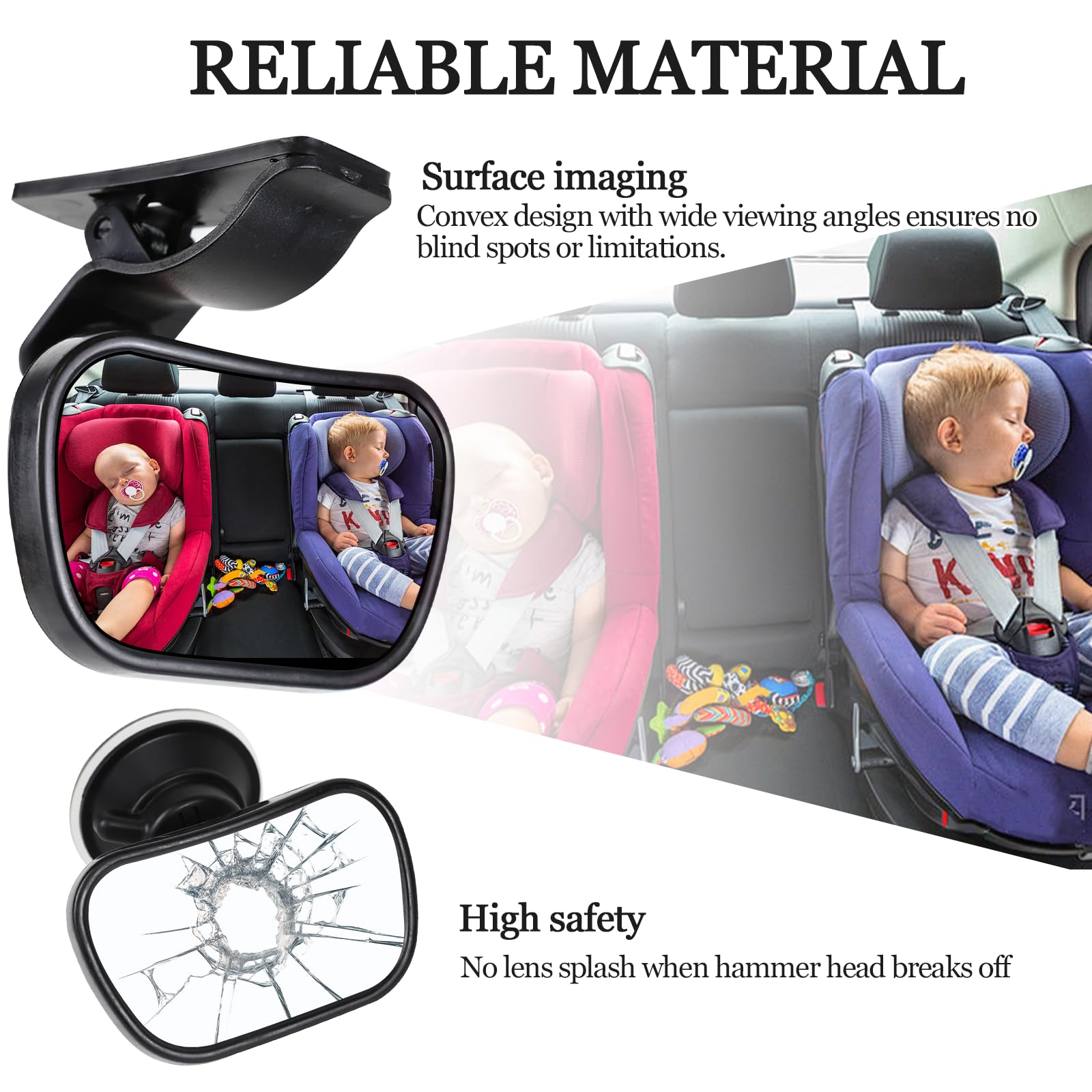 Wuyaoyao compact card-size mirror fits small cars without blocking views.