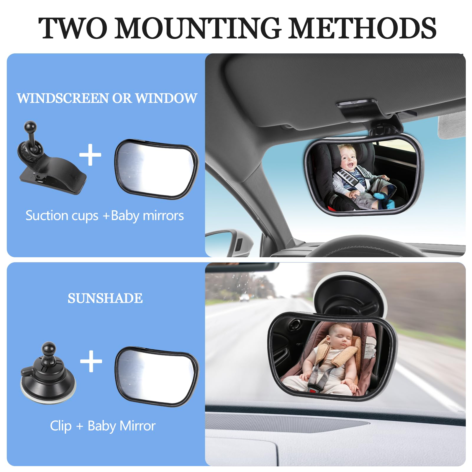 Wuyaoyao suction-clamp mount kit allows windshield or sun visor installation.