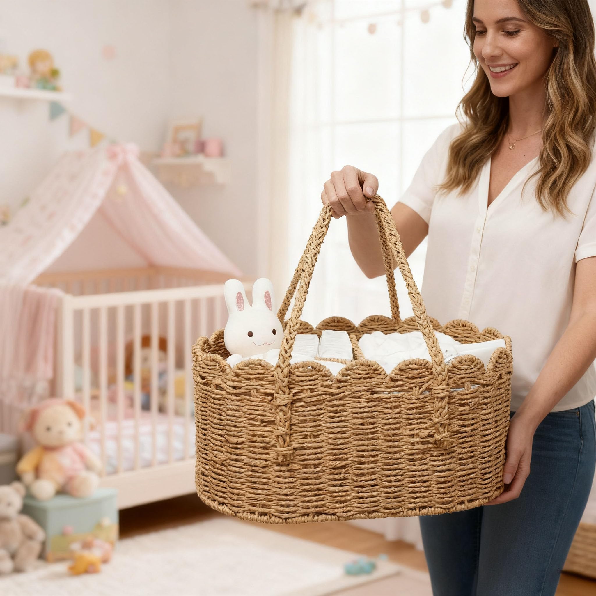 wwmayfeel versatile diaper basket for toys, wipes, and clothes.