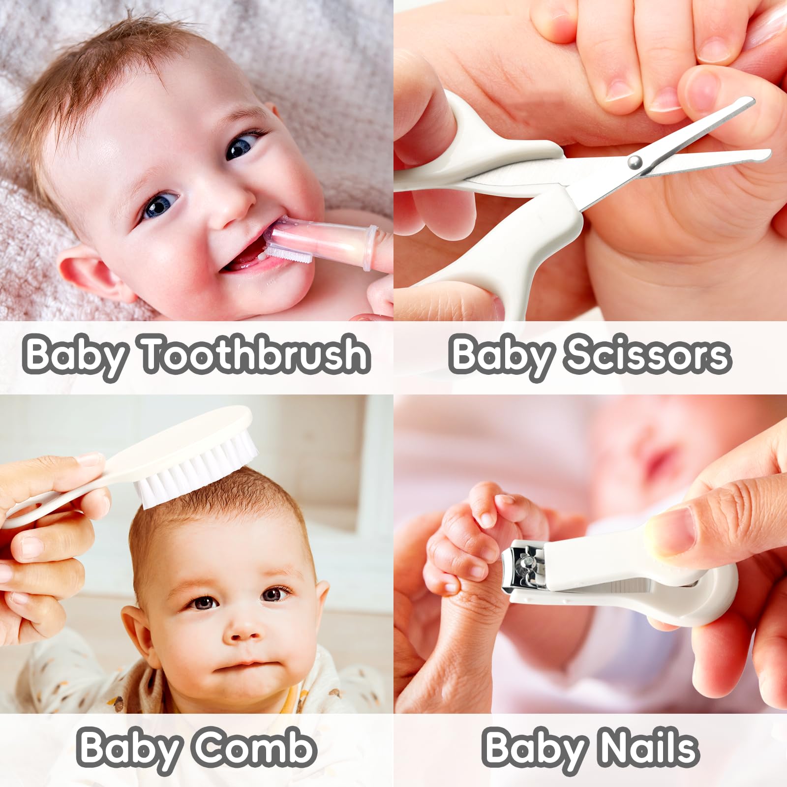 WXA baby grooming kit baby scissors with safety guard