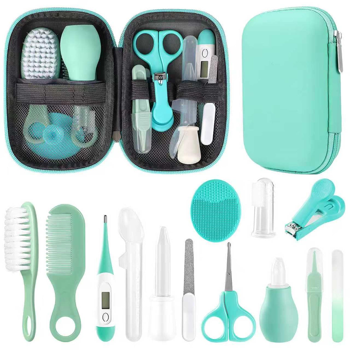 WXA Baby Grooming Kit contents organized for easy at-home care