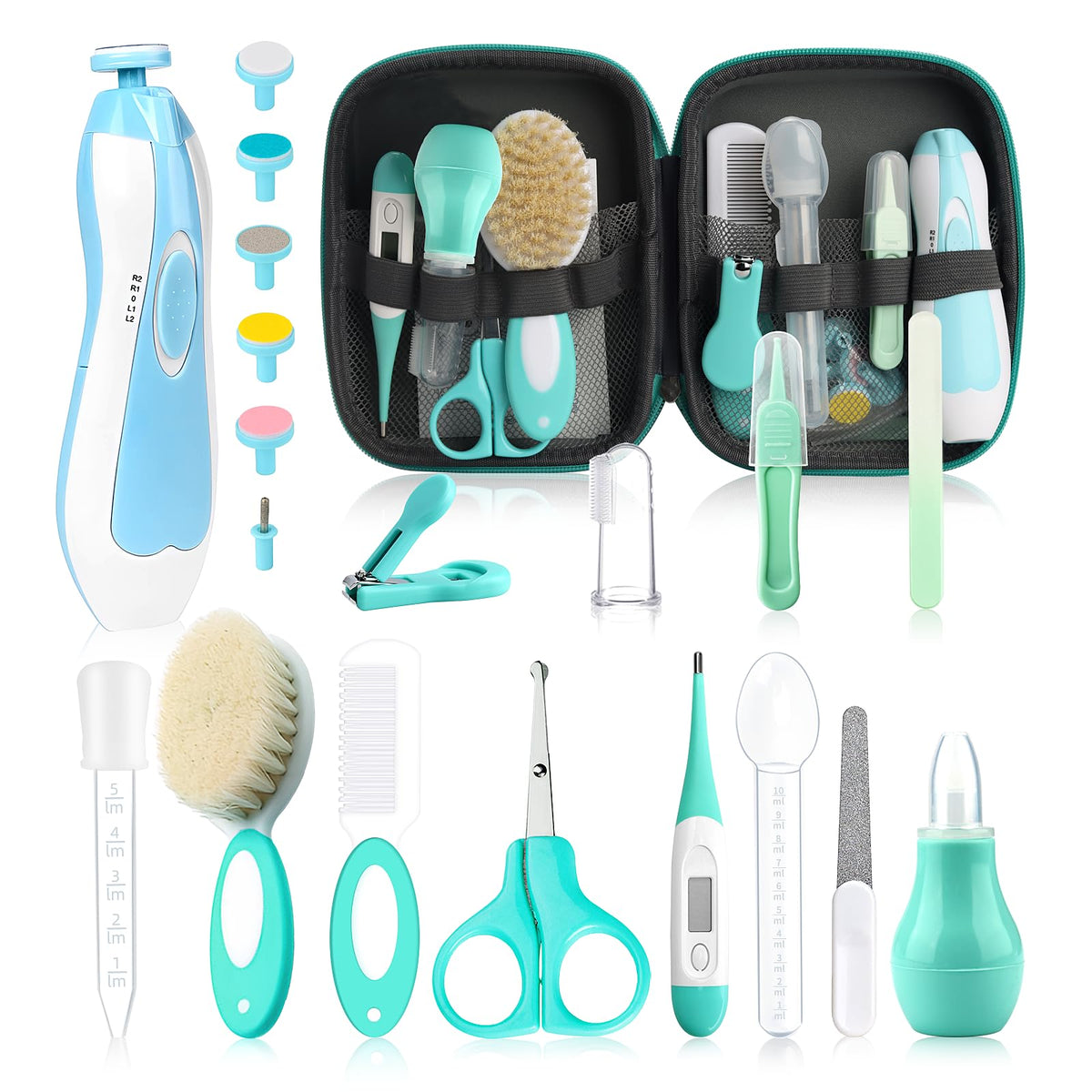 WXA Baby Grooming Kit with electric nail trimmer for safe newborn nails.