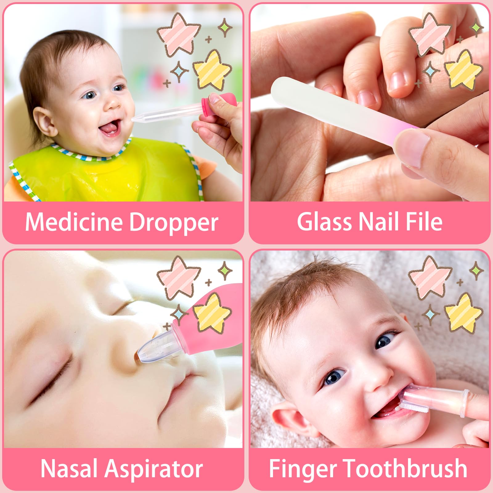 WXA Baby Grooming Kit nail clipper with baffle, prevents nails from flying.