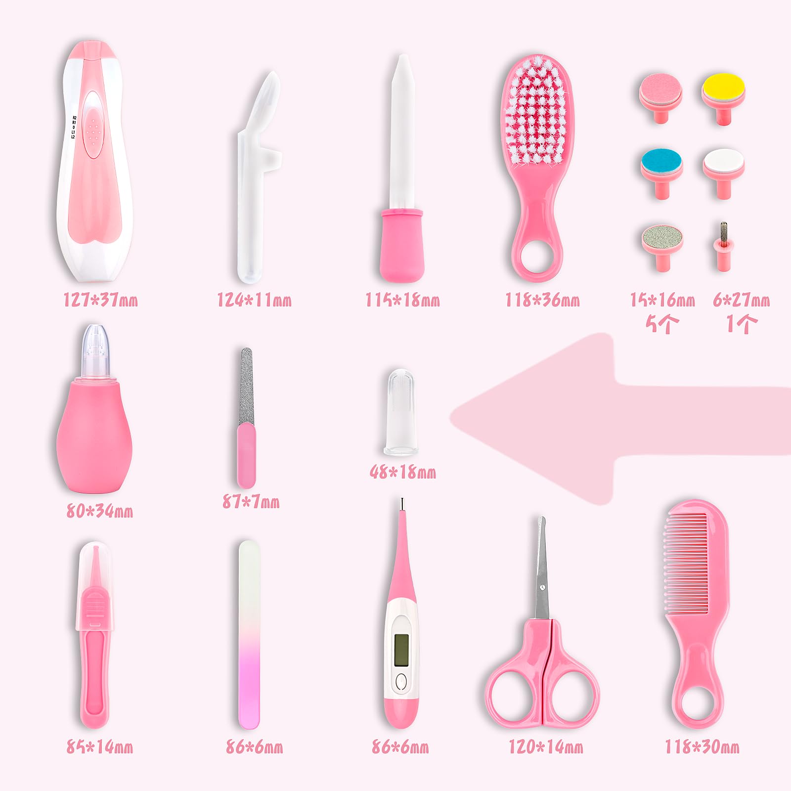WXA Baby Grooming Kit nasal aspirator, gentle clearing for easier breathing.
