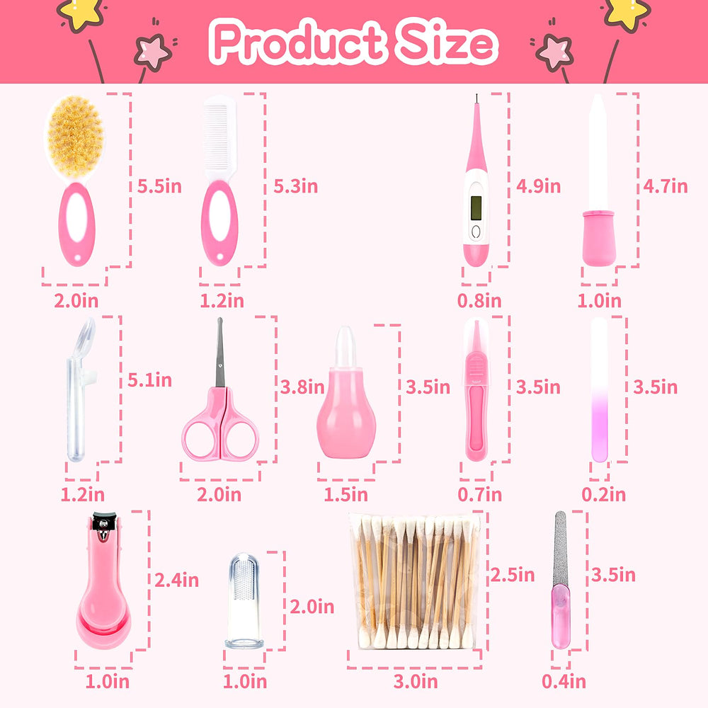 WXA Baby Grooming Kit pink hair brush gentle detangling for delicate baby hair.