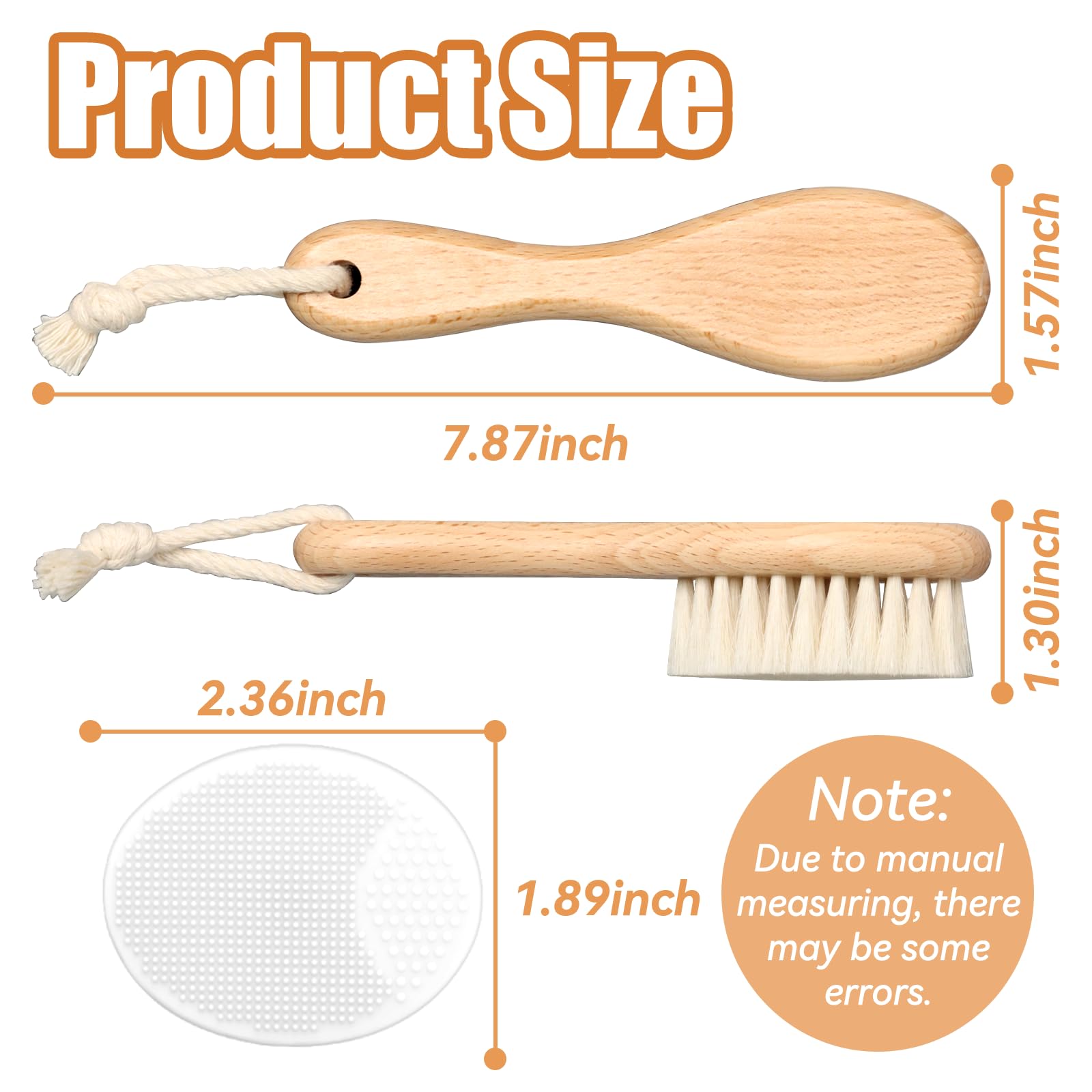 WXA soft goat bristles brush shown for soothing scalp massage during brushing.