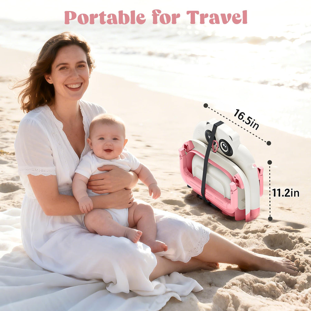 WXXM pink tub features detachable cushion with panda pads for soft support
