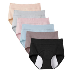 WYCFBD 6pc incontinence underwear for women, colorful pack for everyday comfort.