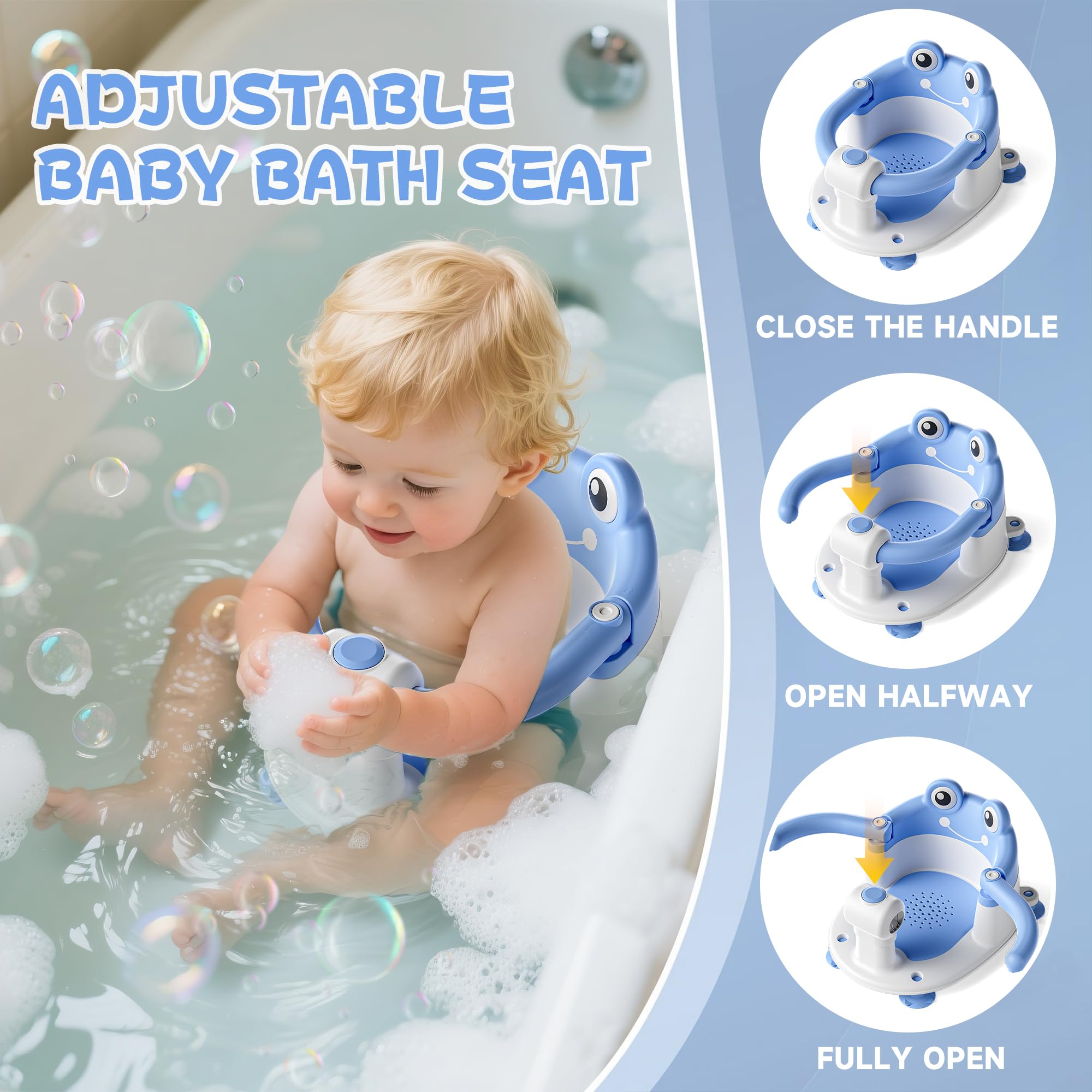 WyfKyd bath seat soft cushion provides gentle comfort during splashes.