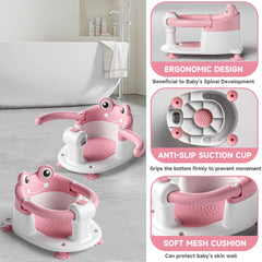 WyfKyd bath seat shows 4 suction cups for stable tub attachment.