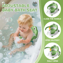 WyfKyd baby sits up safely in the bath seat during splashes.