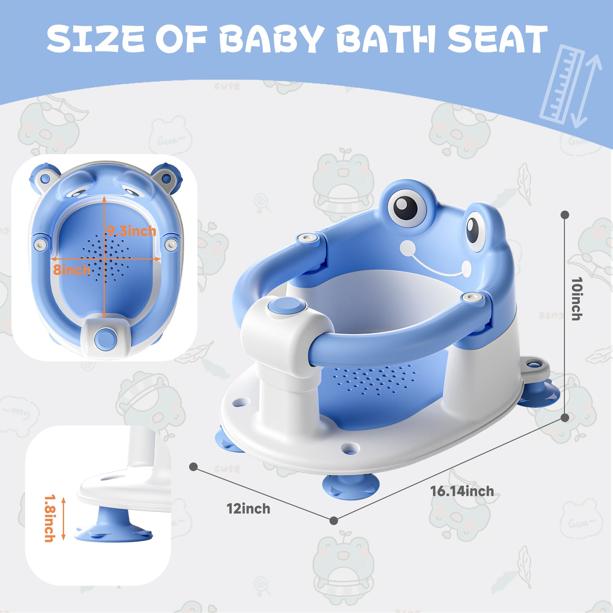 WyfKyd baby bath seat compact lightweight design saves space.