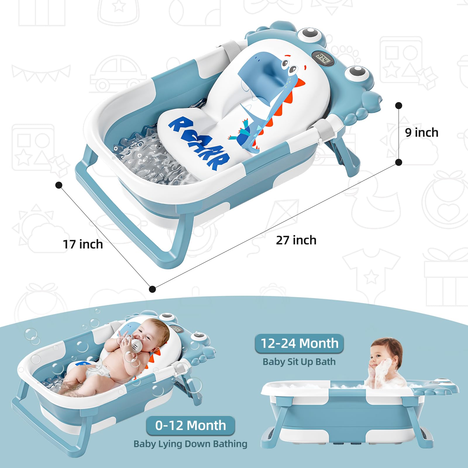 WyfKyd bath with real-time temperature monitor for safe bath checks