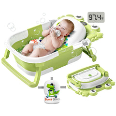 WyfKyd collapsible baby bath tub folded under 4 inches for easy storage.